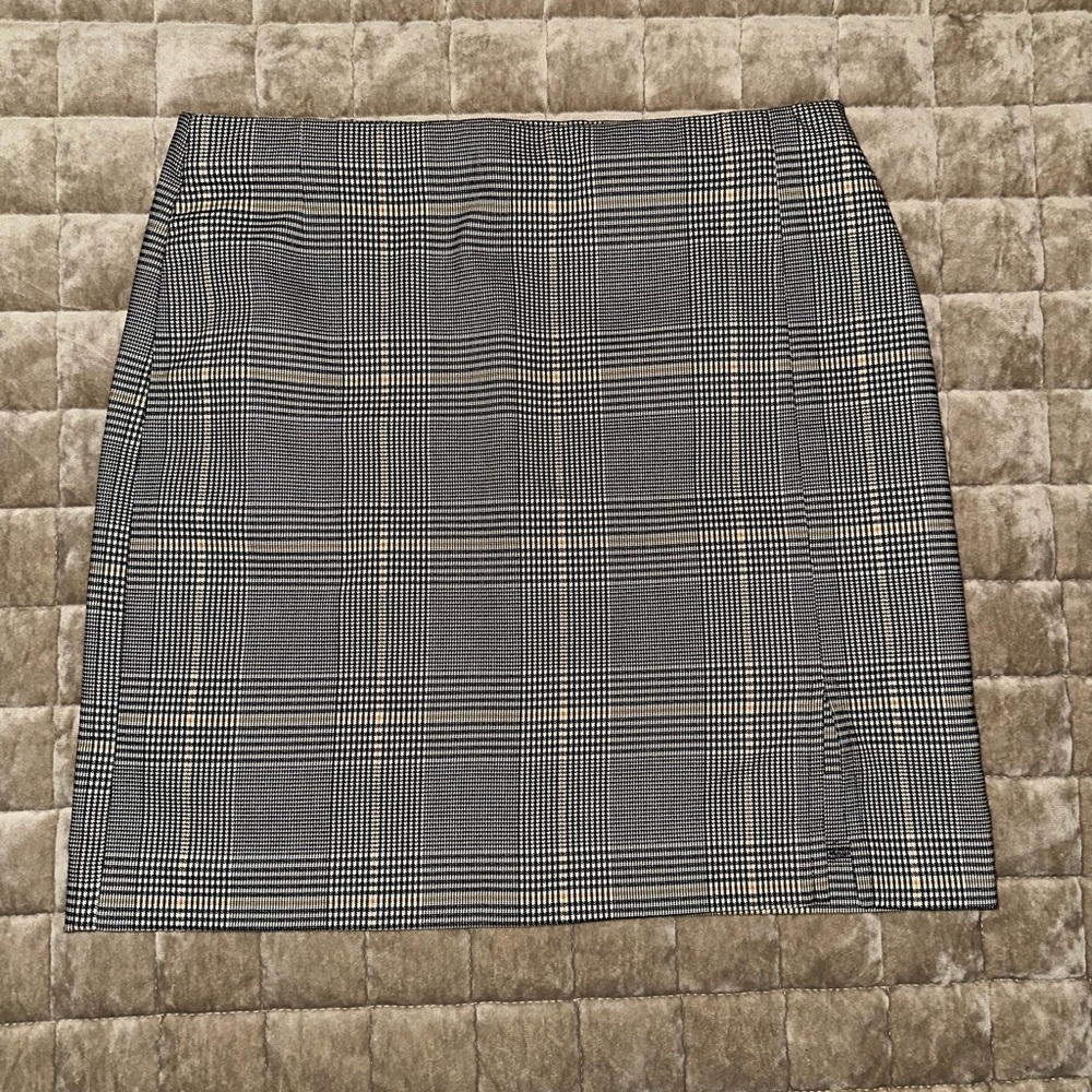 Miss Selfridge Black and White Plaid Mini Skirt